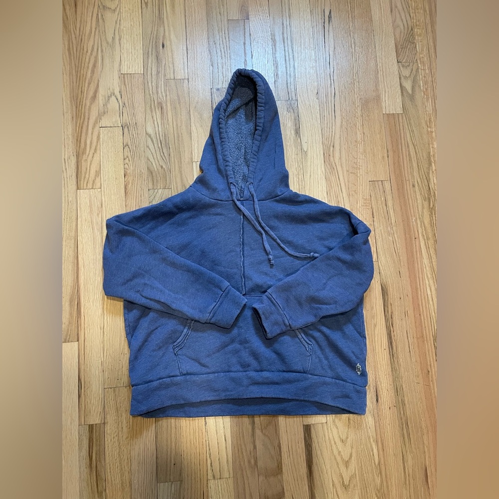 FP movement work it out hoodie in indigo blue